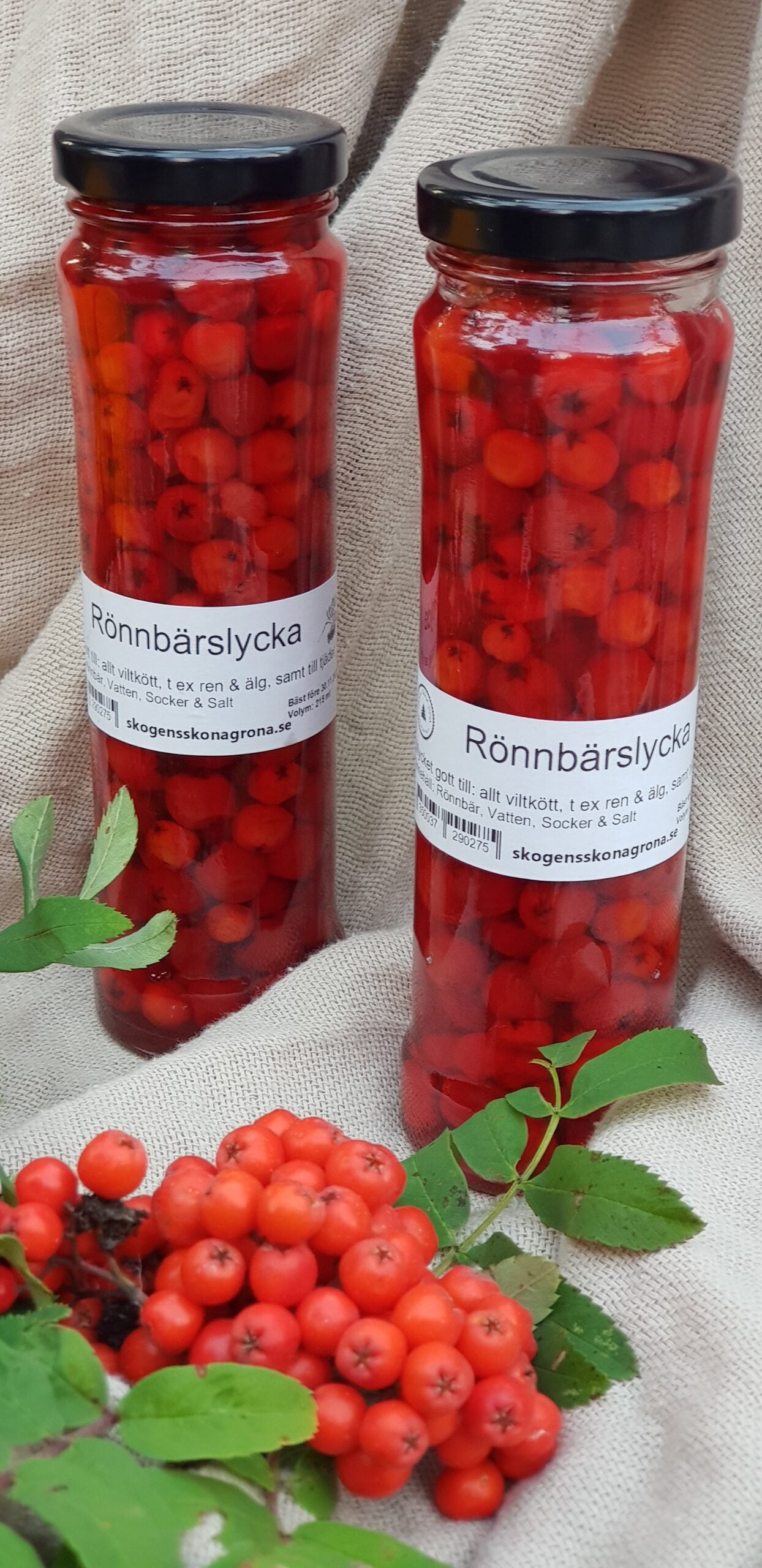 Rönnbärslycka, 215 ml picklade rönnbär.