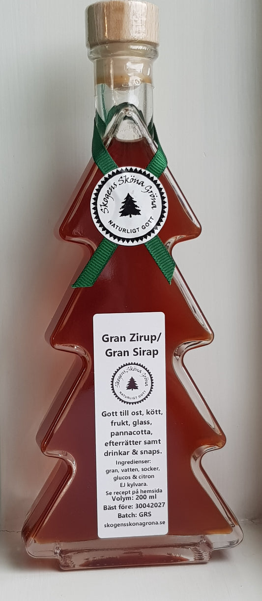 GRAN flaskan, fylld med Gran Zirup. 200 ml