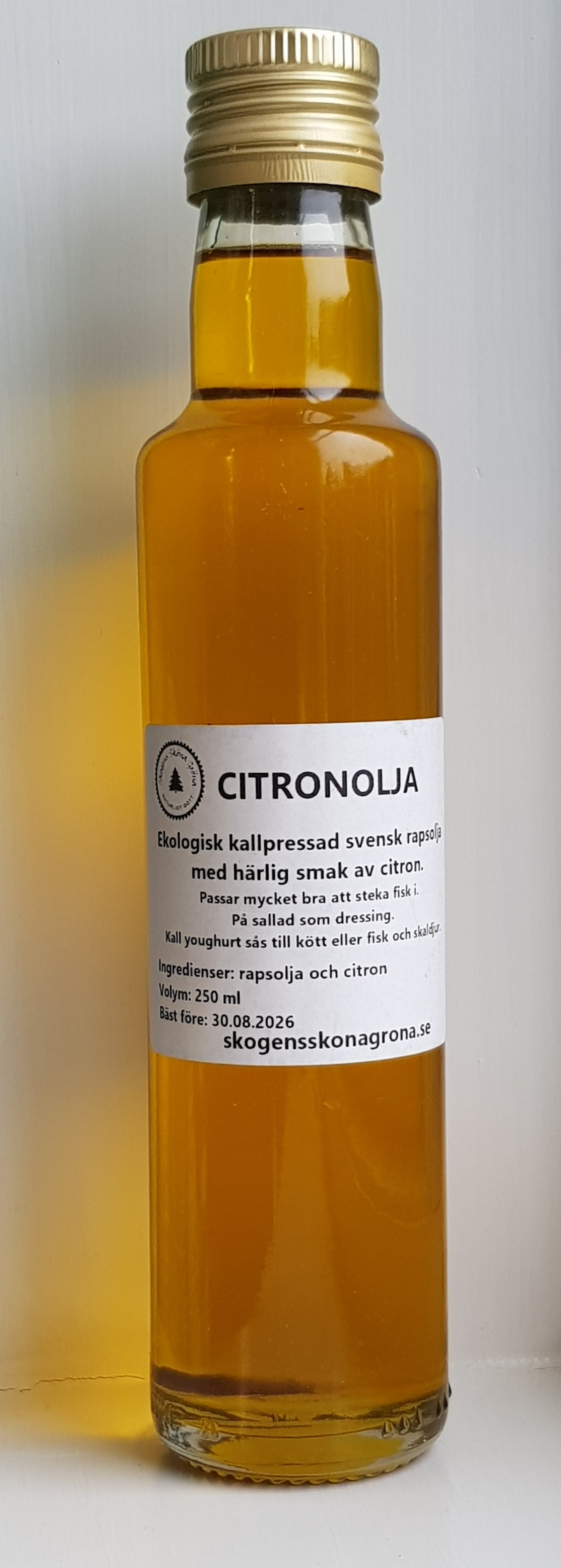 Kallpressad Citronolja på ekologisk rapsolja 250 ml