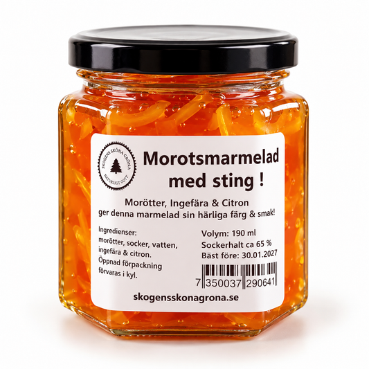 Morot och Ingefärs marmelad med Sting 190 ml.